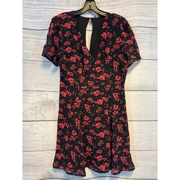 All Saints Luca Eira Floral Print Dress Size 8 - Picture 1 of 3